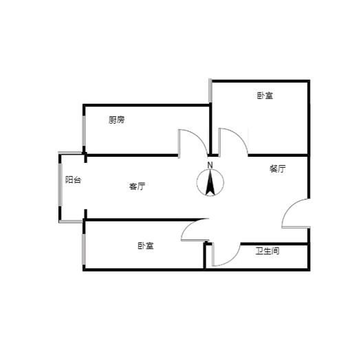 善水永利花园2室2厅1卫户型图