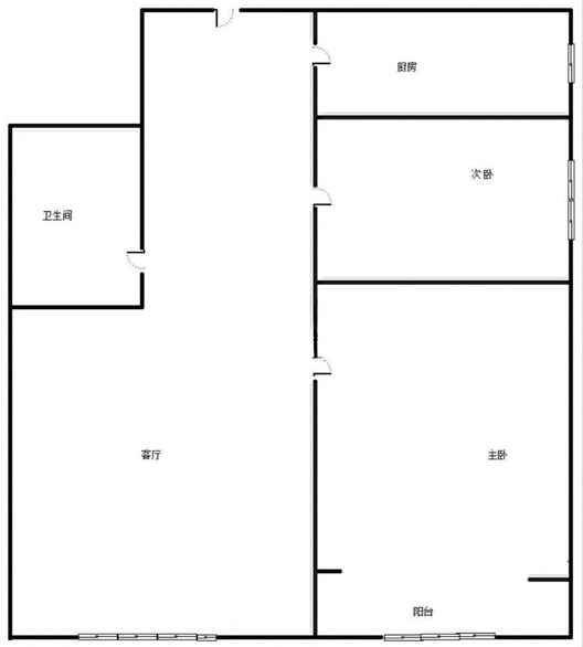 军怡公馆（北京公馆）2室1厅1卫户型图