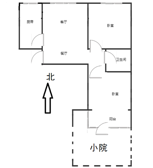 联合七号院2室2厅1卫户型图
