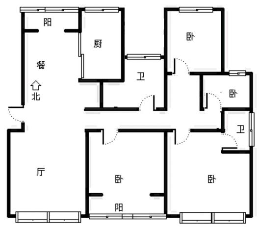 嵘御航城4室2厅2卫户型图