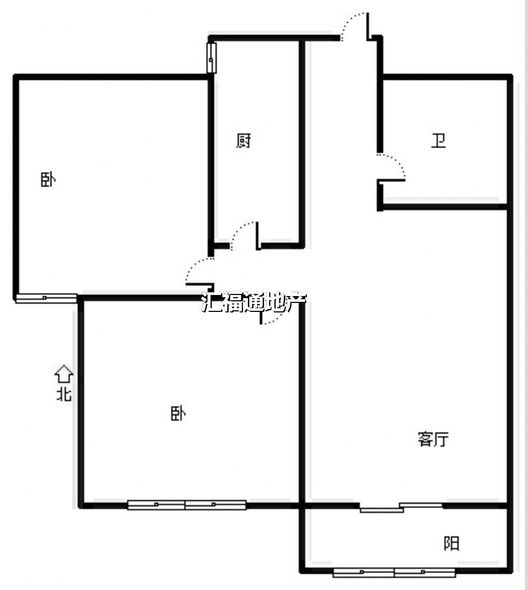颐景华府2室1厅1卫户型图