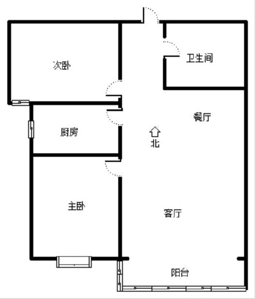 翡翠城（涿郡东区）2室2厅1卫户型图