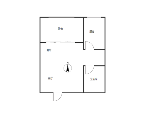 汇元国际1室2厅1卫户型图