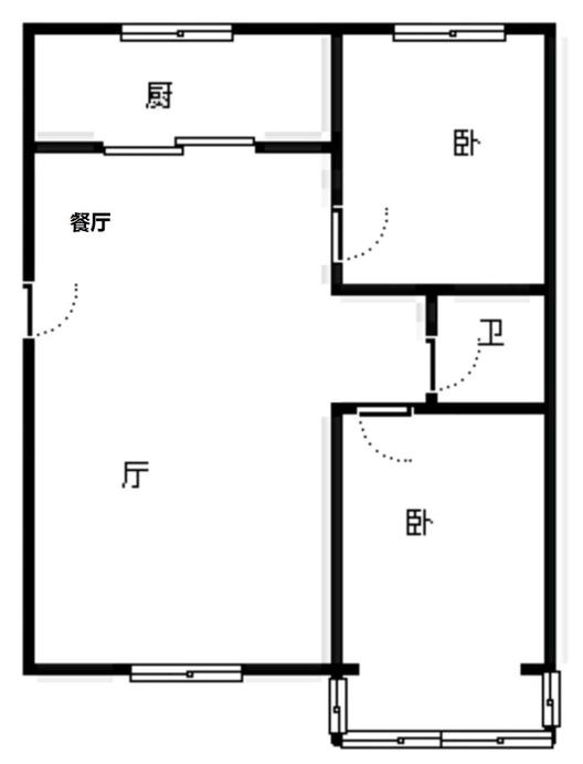宏远二号院2室2厅1卫户型图
