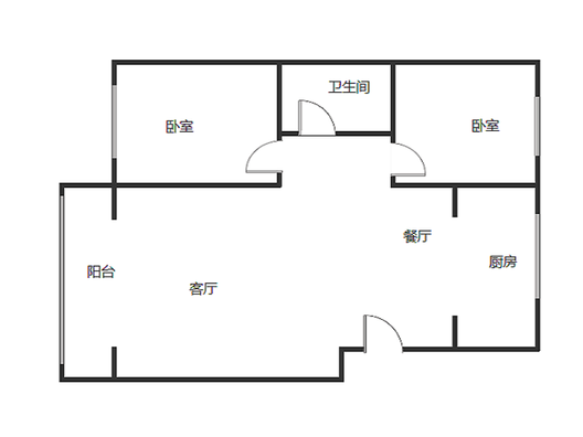 烟草小区2室2厅1卫户型图