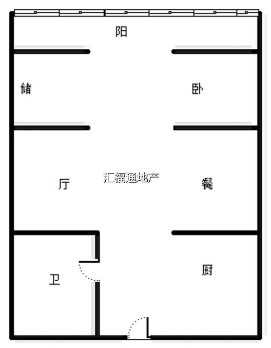 绅士大厦1室1厅1卫户型图