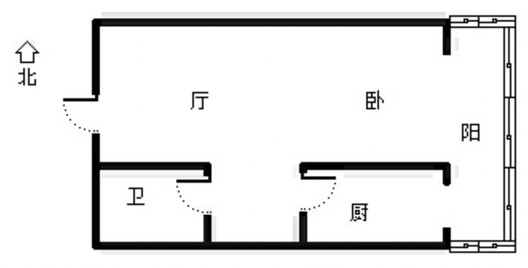 汇元四季橙1室1厅1卫户型图