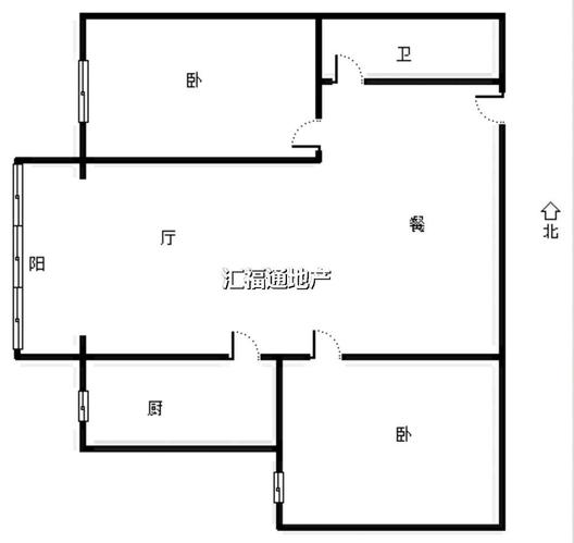 善水永利花园2室2厅1卫户型图
