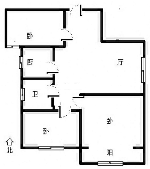 天保郦景3室1厅1卫户型图