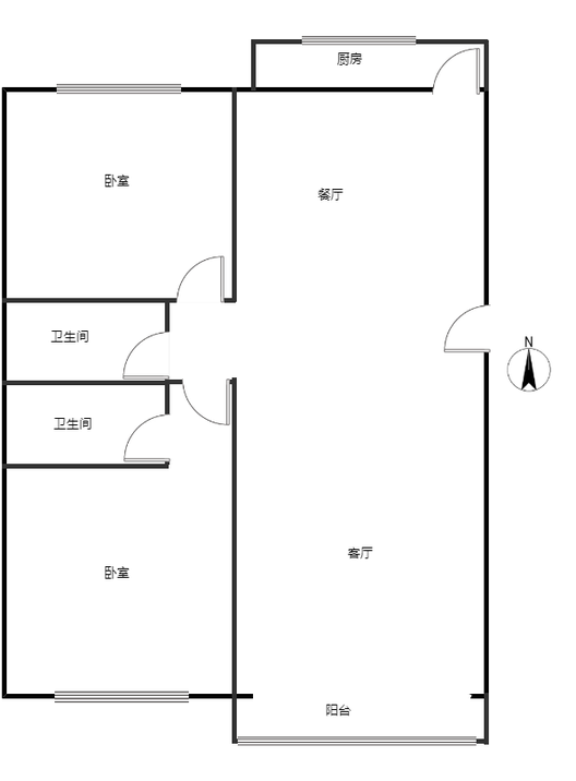 水乡园2室2厅2卫户型图