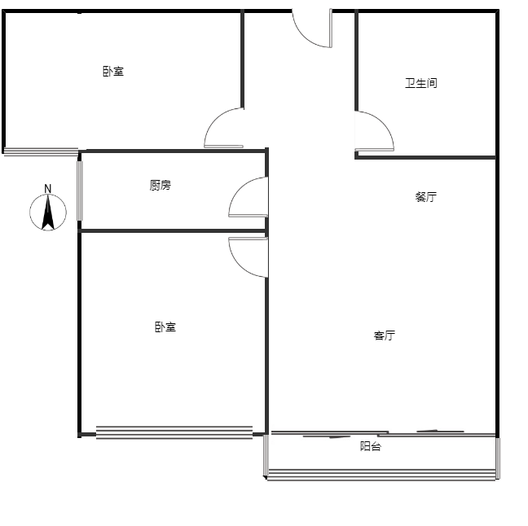 香邑溪谷上园2室2厅1卫户型图