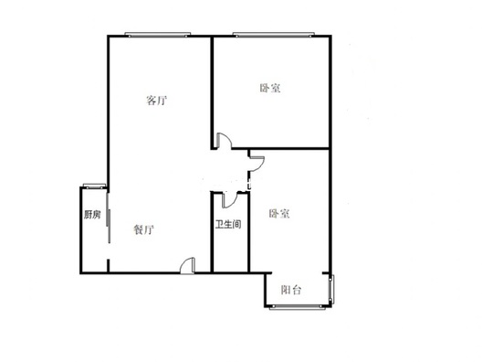 宏远宜居园2室2厅1卫户型图
