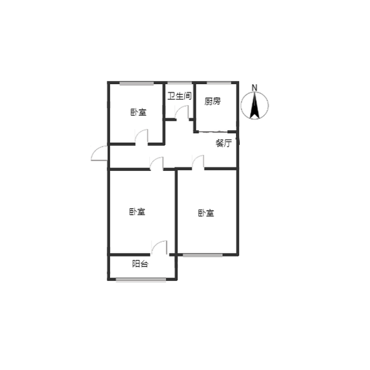 建厂局设计院家属楼3室1厅1卫户型图