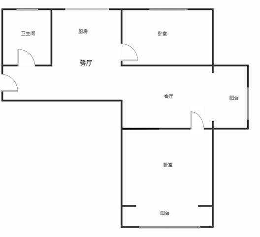 香邑溪谷一期2室2厅1卫户型图