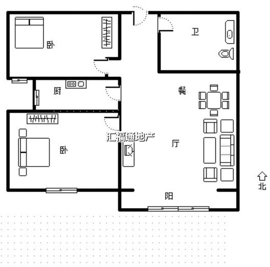 双馨佳园2室2厅1卫户型图