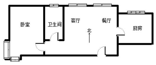 华融现代城1室2厅1卫户型图