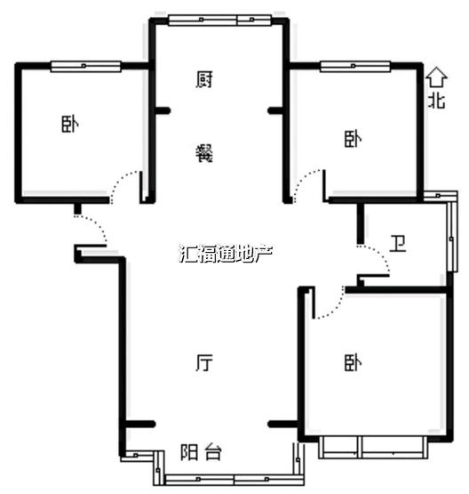 天伦湾一期3室2厅1卫户型图