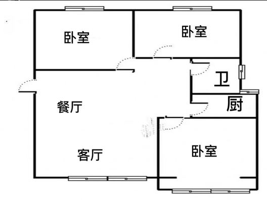 天保青花府3室2厅1卫户型图