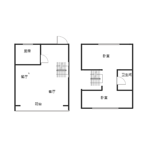 新加坡花园2室2厅1卫户型图