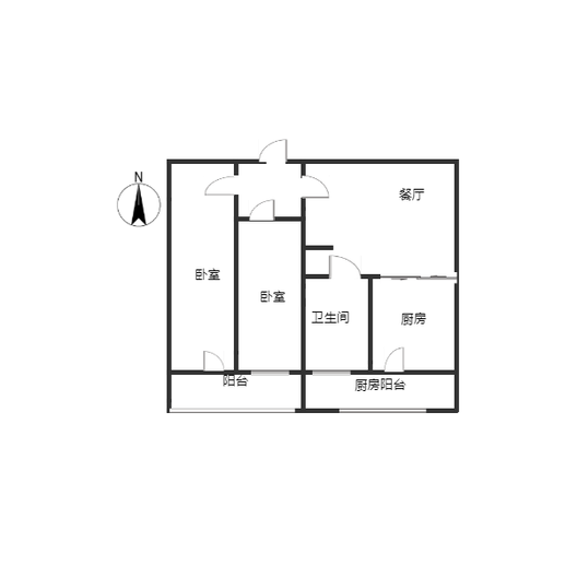 联育中学小区2室1厅1卫户型图