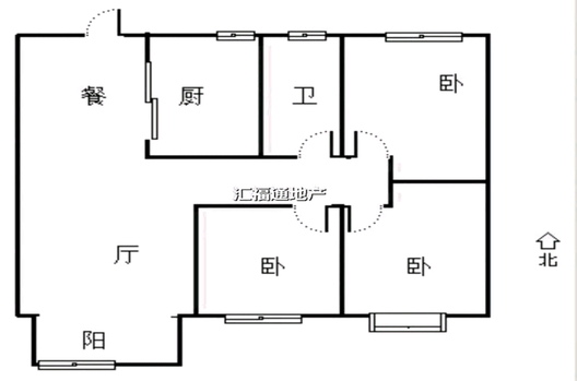 鸿坤理想尔湾2室2厅1卫户型图