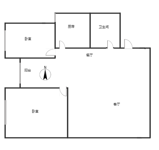 惠友荷园2室2厅1卫户型图