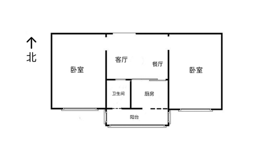凌云厂家属院2室2厅1卫户型图