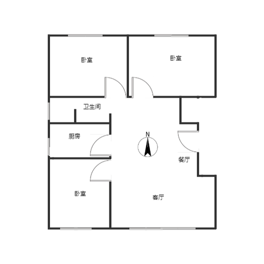 华远和府一期3室2厅1卫户型图