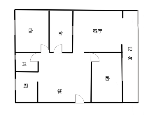 顺通小区3室2厅1卫户型图
