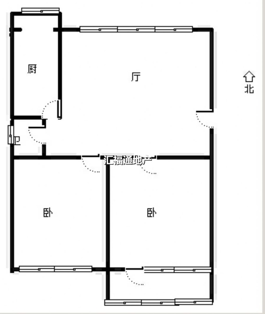 市值小区（文昌祠社区）2室1厅1卫户型图