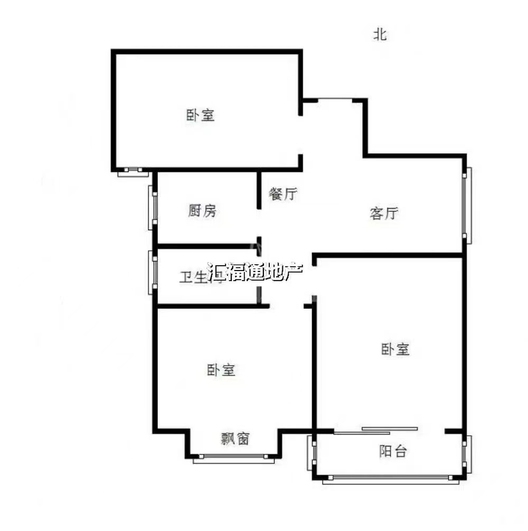 天保郦景3室2厅1卫户型图