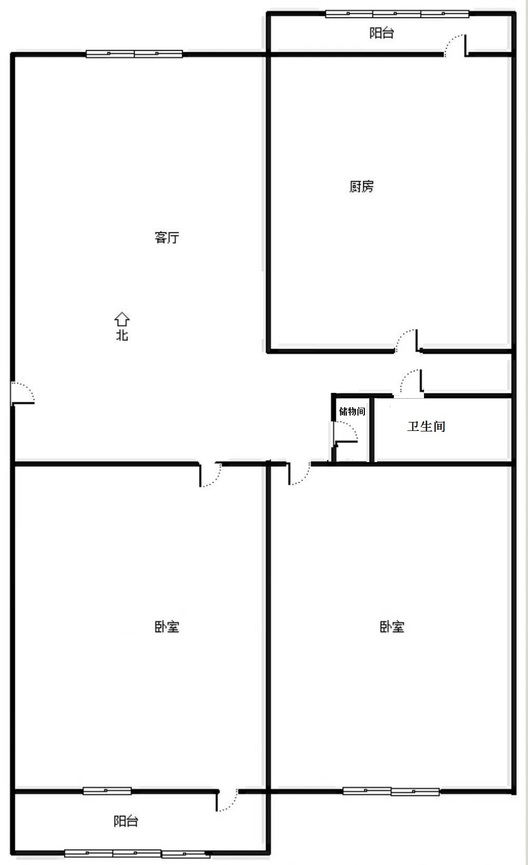 范阳水电小区2室1厅1卫户型图