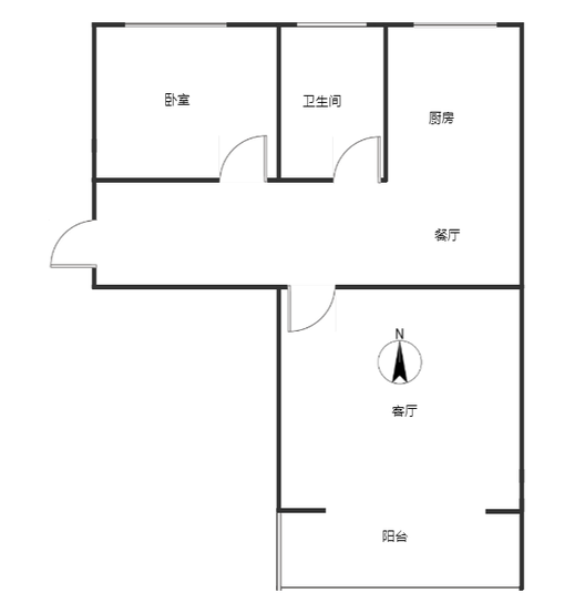 幸福小区1室2厅1卫户型图