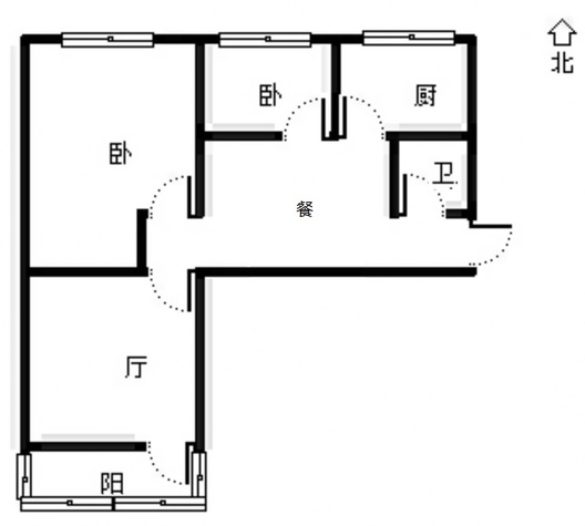 幸福小区2室2厅1卫户型图