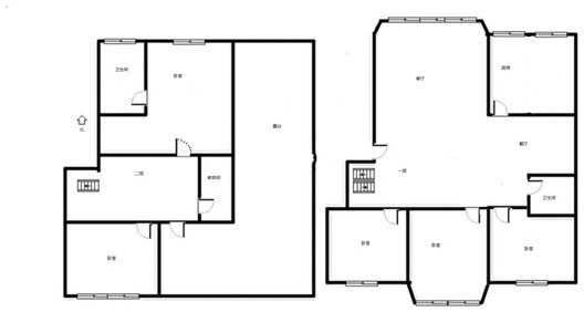 东方家园5室2厅2卫户型图