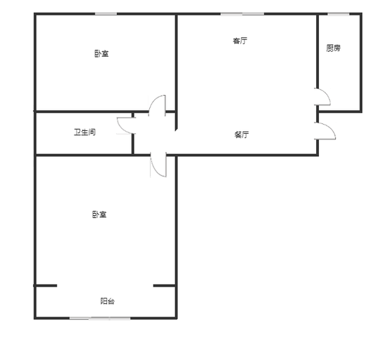 公园壹号2室2厅1卫户型图