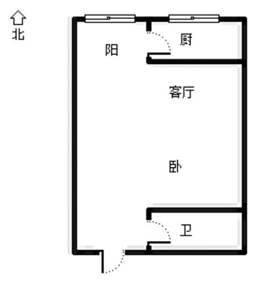 名流美域1室1厅1卫户型图