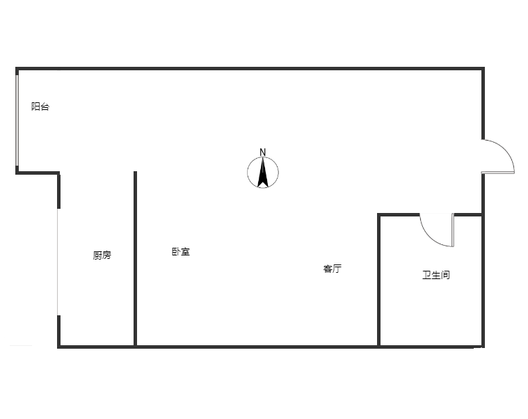 汇元新天地1室1厅1卫户型图