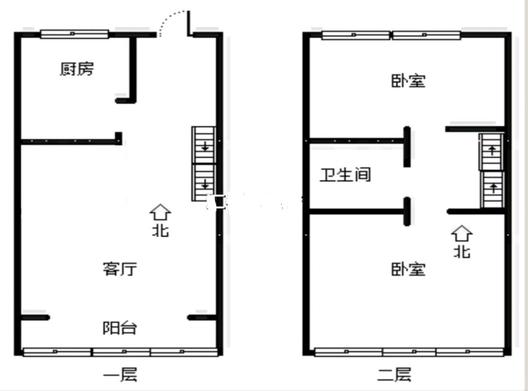 鹏渤印象城·牛津花园2室1厅1卫户型图