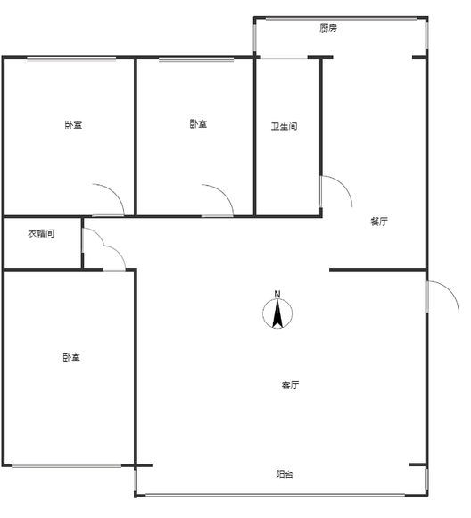 光明小区3室2厅2卫户型图