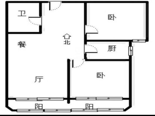 北京城建德信御府2室2厅1卫户型图