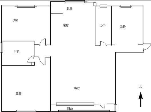 北京城建德信御府3室2厅2卫户型图