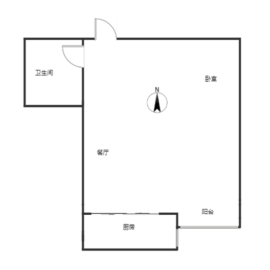 东林家园1室1厅1卫户型图