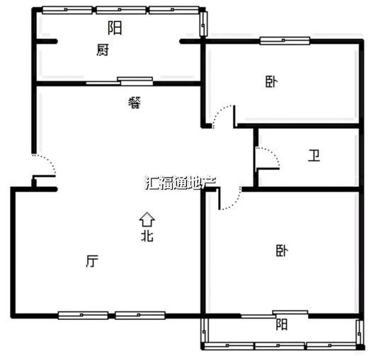 华福佳缘2室2厅1卫户型图