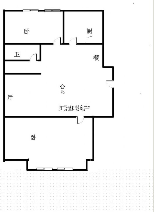 金竹花园2室2厅1卫户型图
