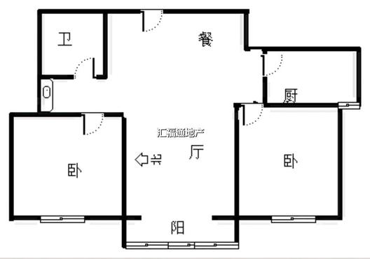 公园壹号2室1厅1卫户型图