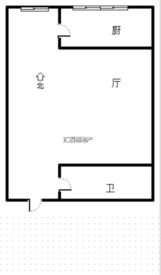 惠友钻石广场（AB座）1室1厅1卫户型图