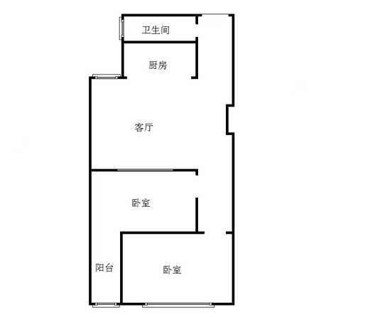 弘德缘（豪门庄园三期）2室1厅1卫户型图