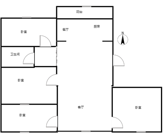 华光小区4室2厅1卫户型图