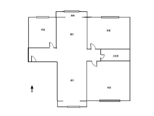槐林新村3室2厅1卫户型图